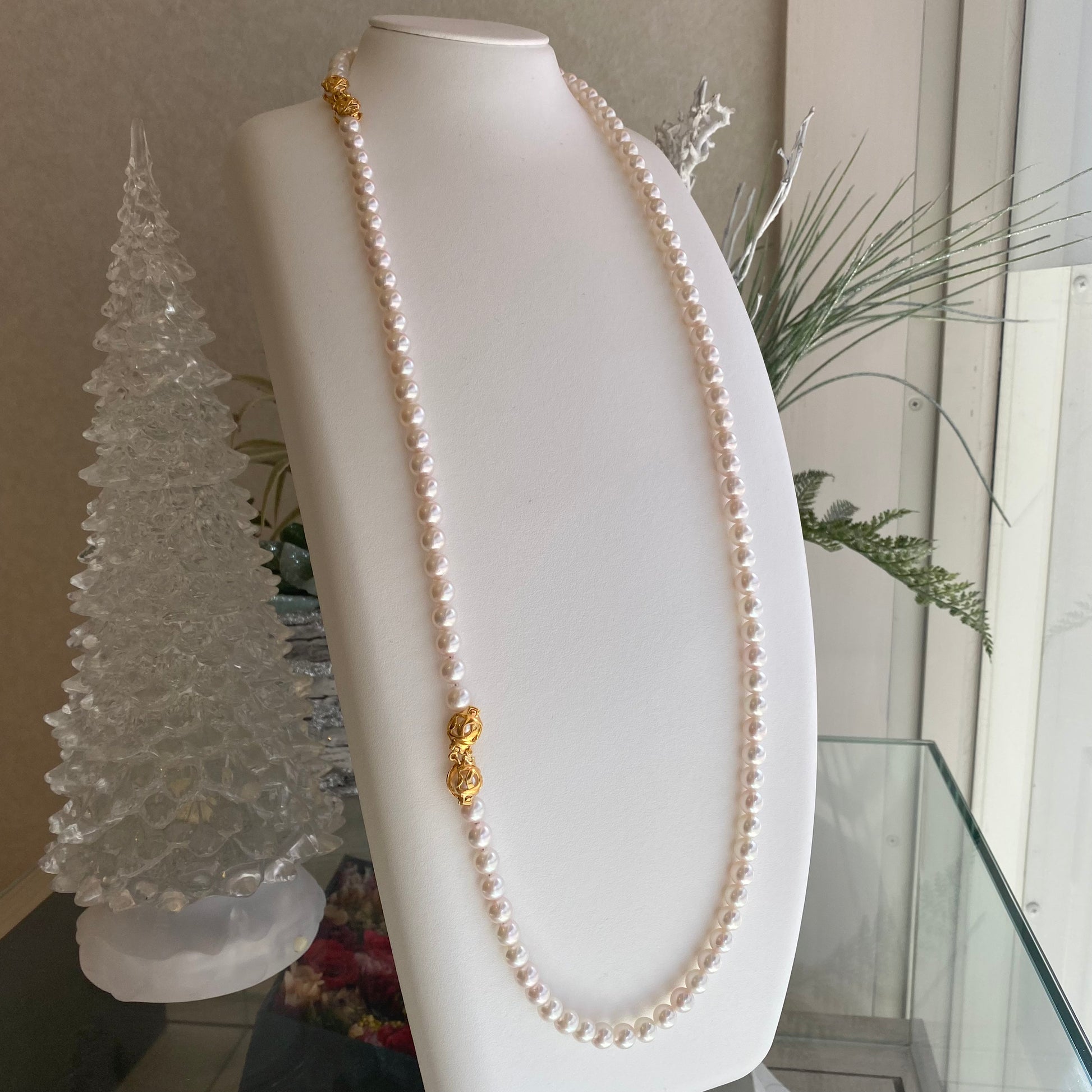 【LN3】アレンジが楽しい♪ 60cm真円系アコヤ真珠ネックレス＆ブレス
