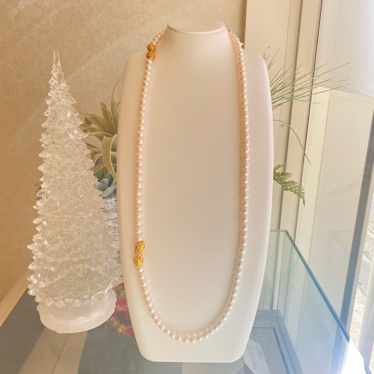【LN3】アレンジが楽しい♪ 60cm真円系アコヤ真珠ネックレス＆ブレス