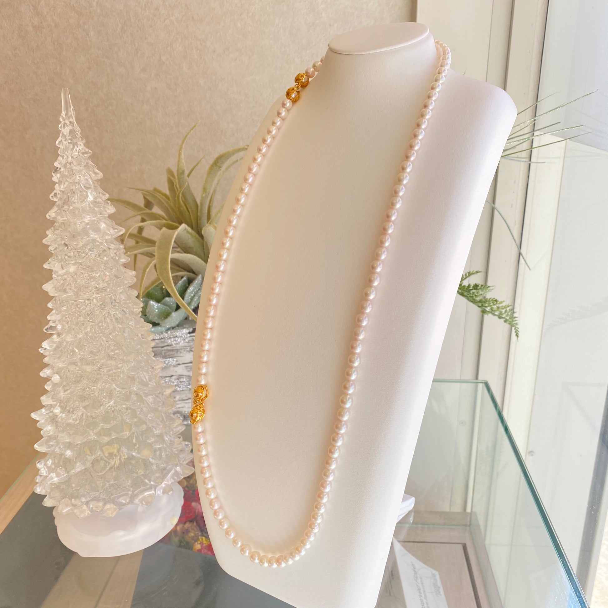 LN3】アレンジが楽しい♪ 60cm真円系アコヤ真珠ネックレス＆ブレス